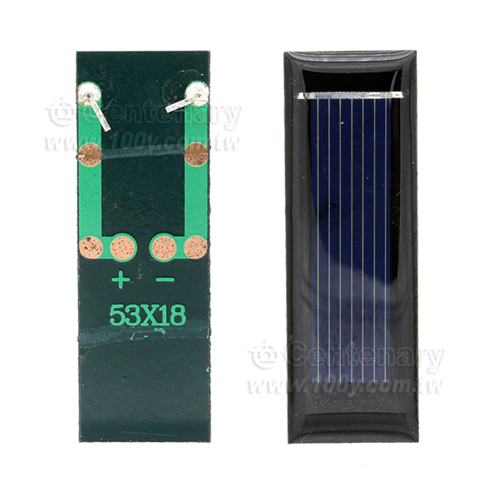 0.5V 多晶太陽能板  160mA/0.13W  尺寸53*18mm - 154536 產品圖片