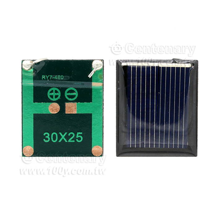 多晶太陽能板  1V/80mA 0.08W  尺寸30*25mm - 154537 產品圖片