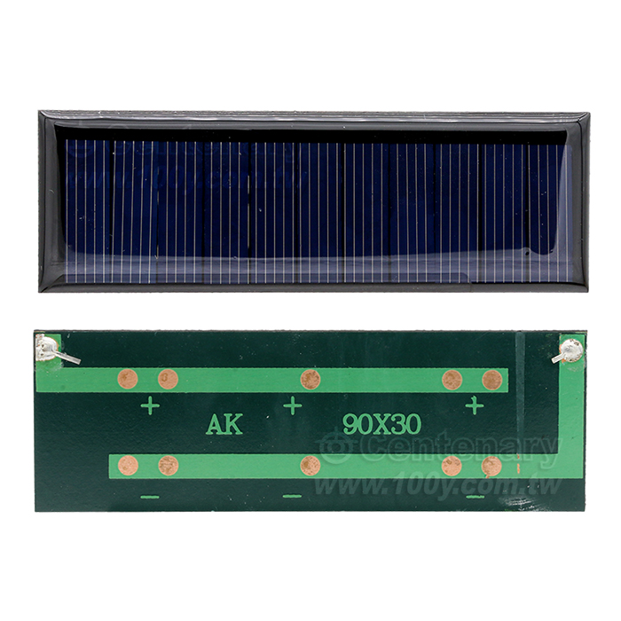 5.5V 多晶太陽能板  70mA/0.8W  尺寸90*30mm - 154546 產品圖片