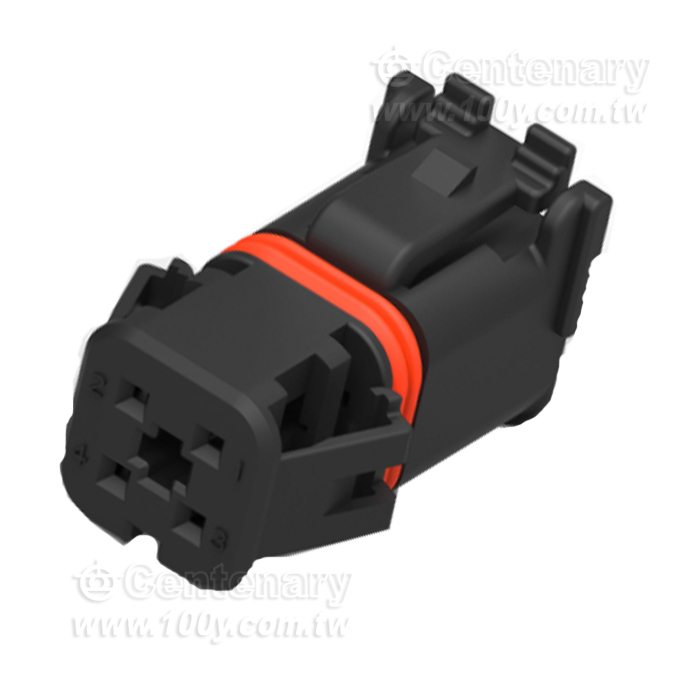 TE Housing for Male Terminals, Wire-to-Wire, 4 Position - 157848 Product Image