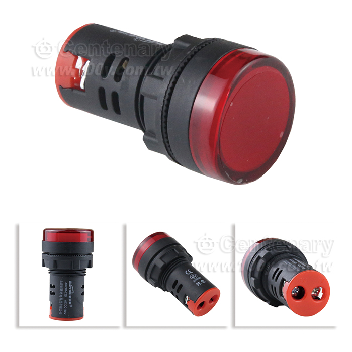 LED電源指示燈 22mm AC/DC110V 紅色 - 131214 產品圖片
