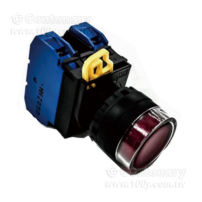 緊急停止按鈕開關22mm-全保護罩型凸頭形-LED瞬時型2NO 24VDC   白色 - 159051 產品圖片