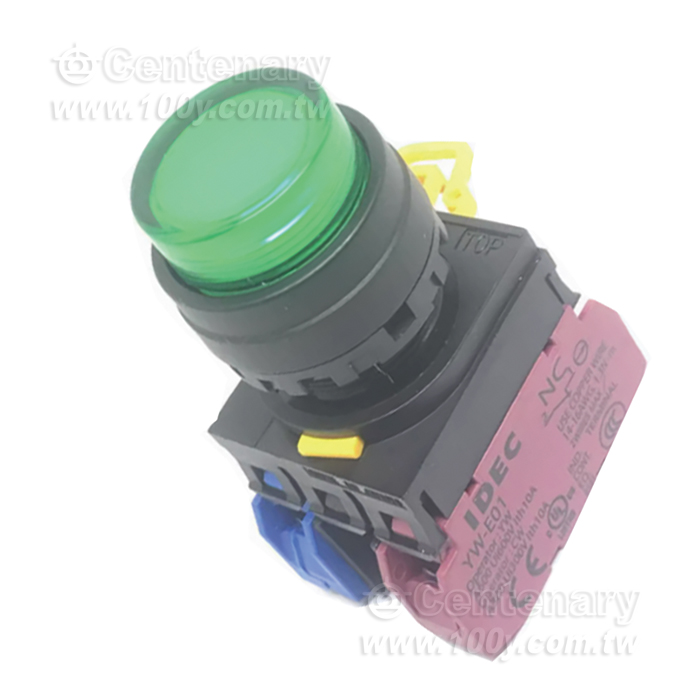 緊急停止按鈕開關22mm-凸頭形-LED瞬時型1NO-1NC 24VDC紅色 - 159063 產品圖片