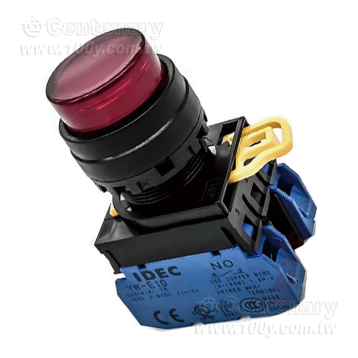緊急停止按鈕開關22mm-凸頭形-LED瞬時型2NO 24VDC 藍色 - 159079 產品圖片