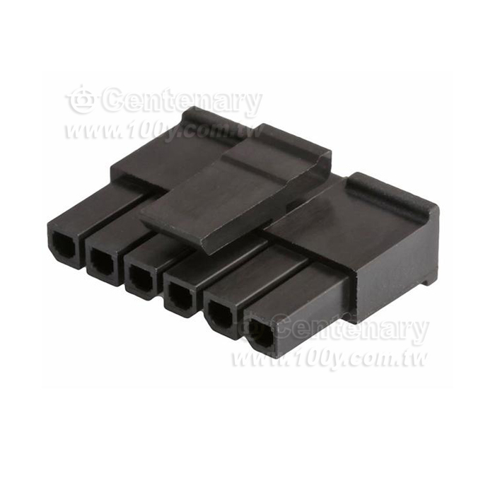 Molex集管和線殼MicroFit Rec Hsg SR 6Ckt GW Black - 160061 產品圖片