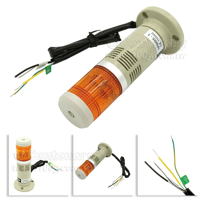 φ50盤式一層警示燈-蜂鳴型 (橙色) 鎢絲燈泡110V - 160220 產品圖片