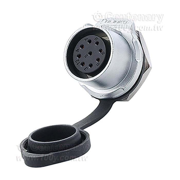 Cnlinko LP20 type 9-core single hole straight female socket metal version BLACK - 161906 Product Image