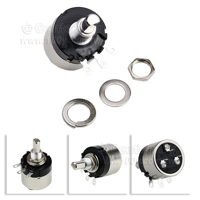帶開關單聯精密可調電位器 F軸（半剖）10kΩ - 161599 產品圖片