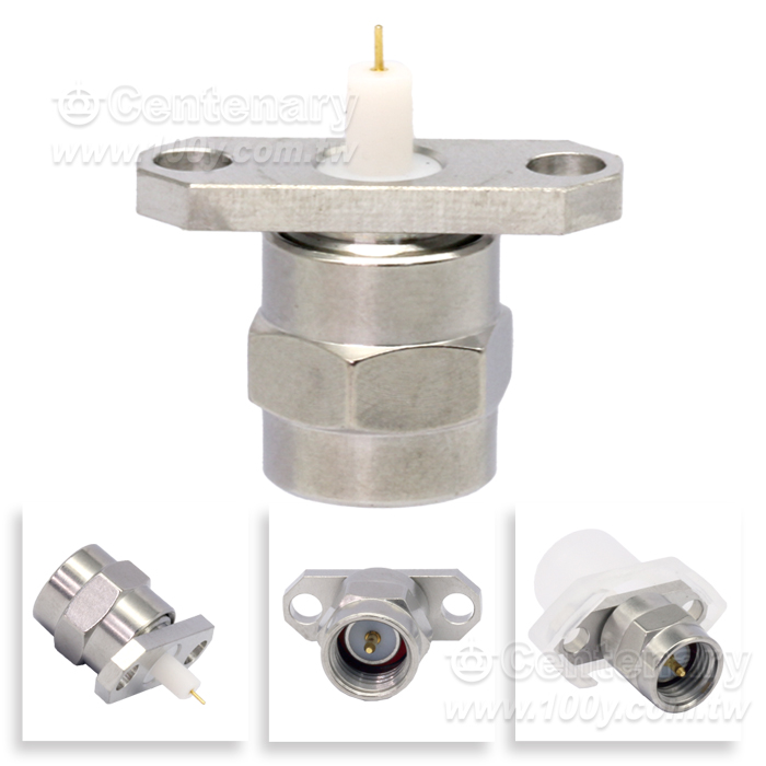 SMA Plug ?16mm 2 Hole Flange With Round Contact - 95410 Product Image