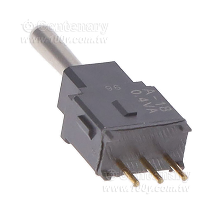 NKK shake head switch 3-pin 3-stop self-reset ON-OFF-ON straight PC terminal - 162979 Product Image