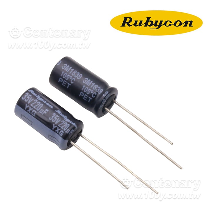 Rubycon_220uF/35V  Miniature Aluminum Electrolytic Capacitor - 163353 Product Image