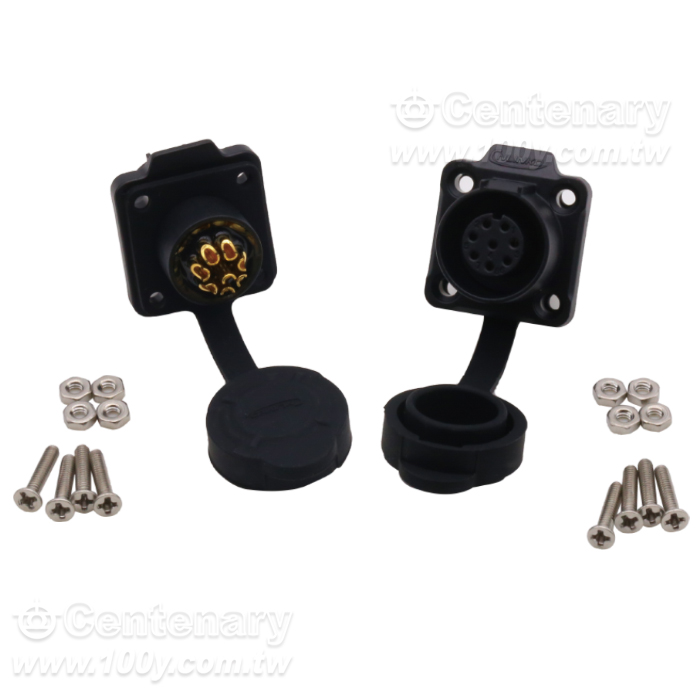 Cnlinko  LP12 Type 8-core Square Female Socket/Multi core power supply Industrial waterproof connectors - 119848 Product Image