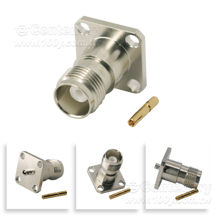 TNC Jack Solder 4 Hole Flange For RG405; 11GHz VSWR 1.25