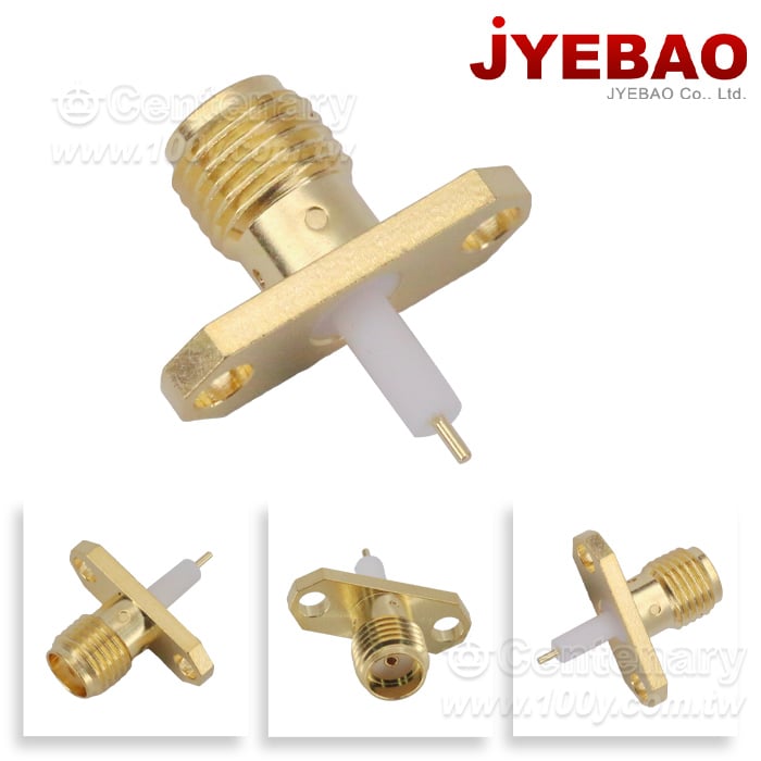 SMA Jack 16mm 2 Hole Flange With Round Contact