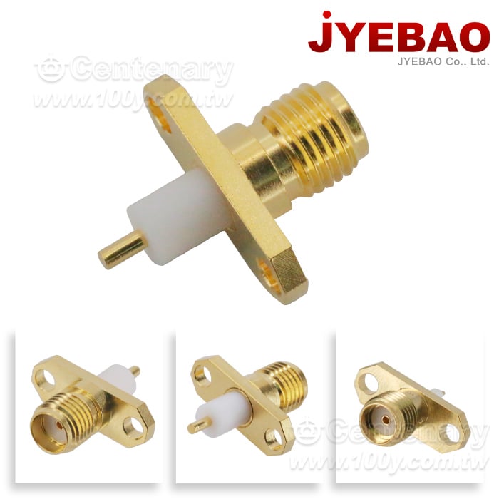 SMA Jack 2 Hole 16mm Flange With Round Contact