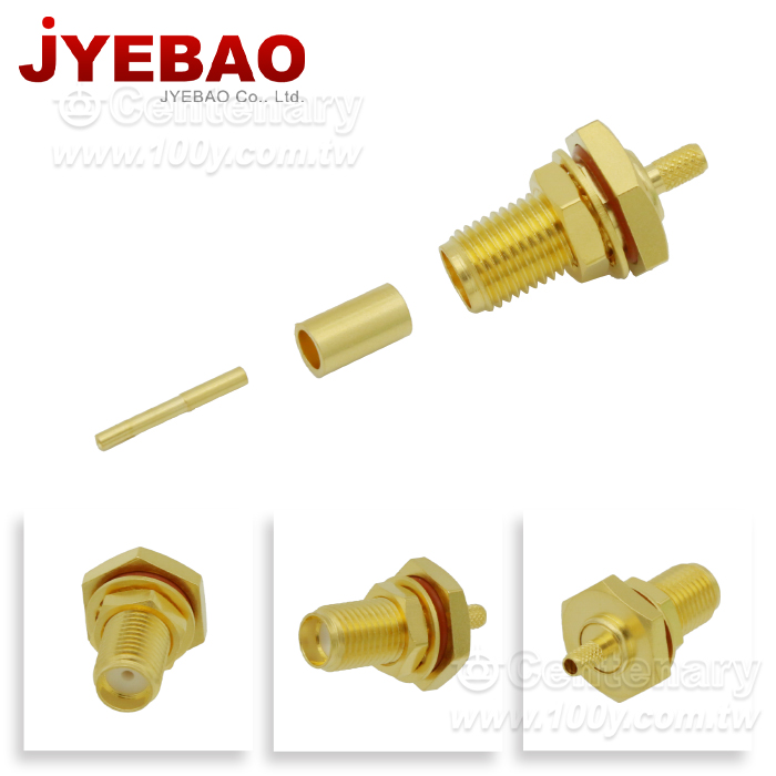 SMA Jack Crimp Bulkhead; IP67 Mated - 97235 Product Image