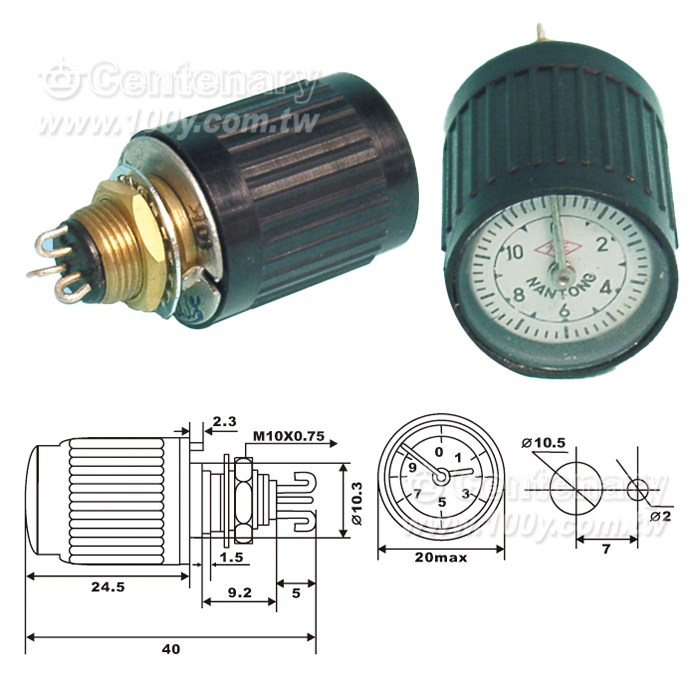 1.6W 多轉精密電位器 (可變電阻)