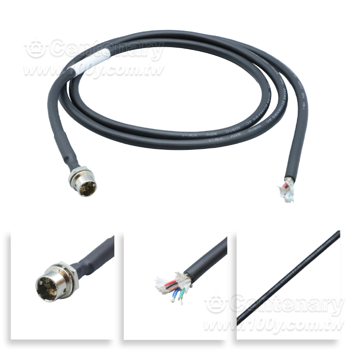 6P連接器 座裝針/公插座 帶線 1M - 164777 產品圖片