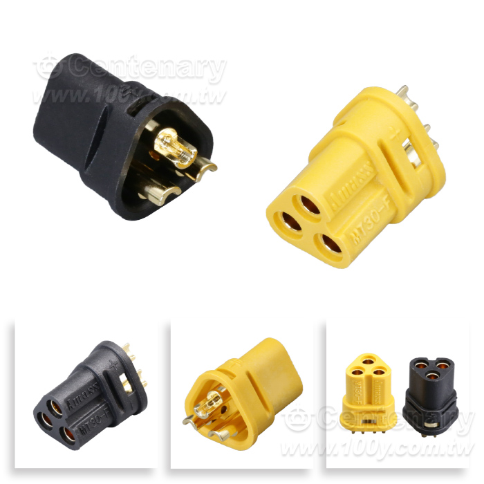 MT30小電流三孔連接器 母頭 黑色 - 164907 產品圖片