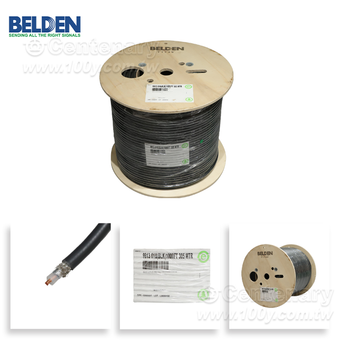 Belden 50 Ohm Wireless Transmission Coax, RG-8, 10 AWG Solid BC, Foil + 90% - 164650 Product Image