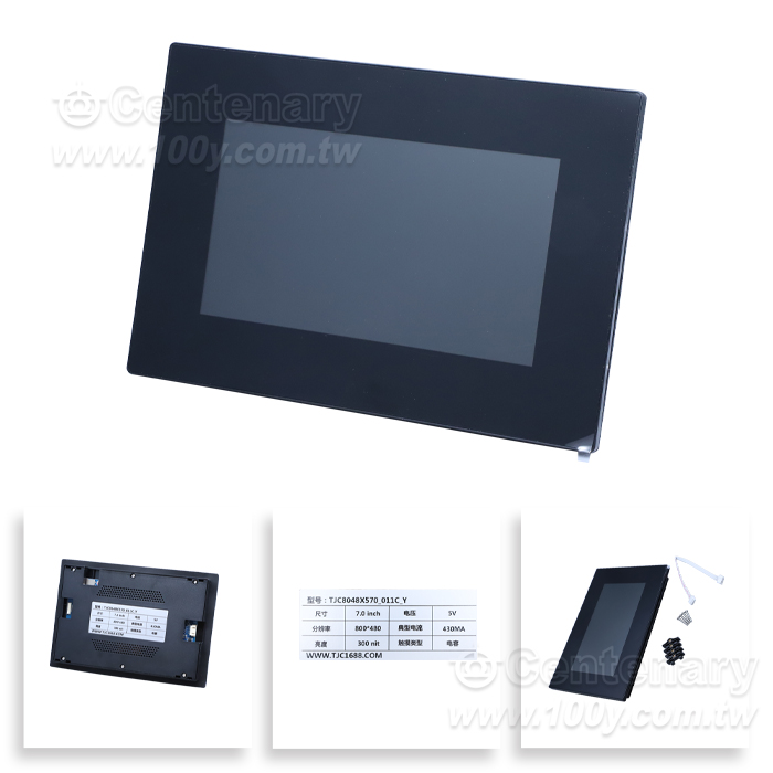 觸摸7寸 TFT LCD  (RTC IO 232/TTL 串口顯示幕)電容 - 165954 產品圖片