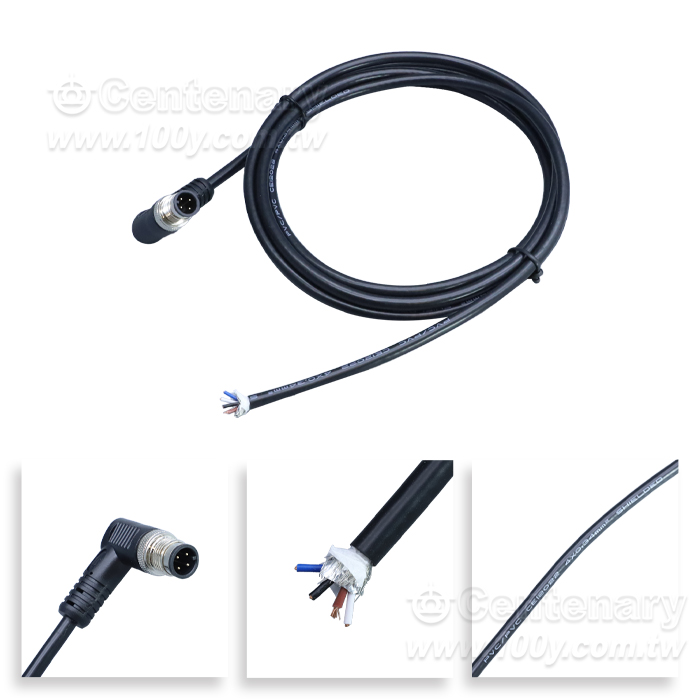 Straight needle in the first four male head _M12 waterproof sensor cable - 166122 Product Image