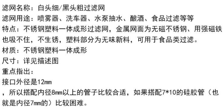 白頭細濾網-12mm-品名規格-1