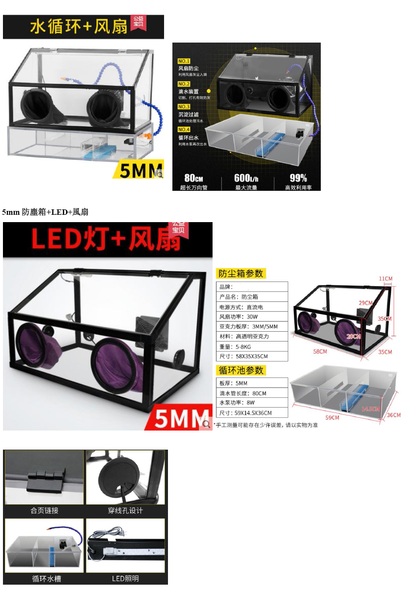 5mm防塵箱+LED+風扇-規格說明-1