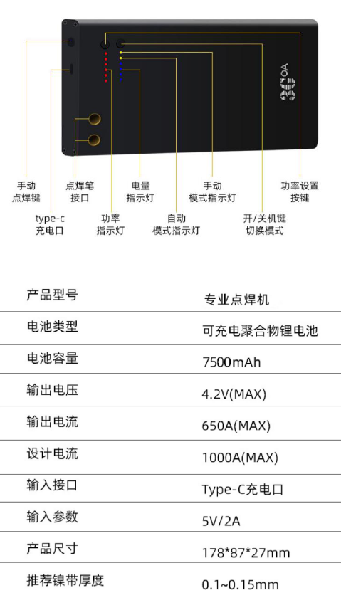 便攜式點焊機-7500mAH-6檔-規格說明-6
