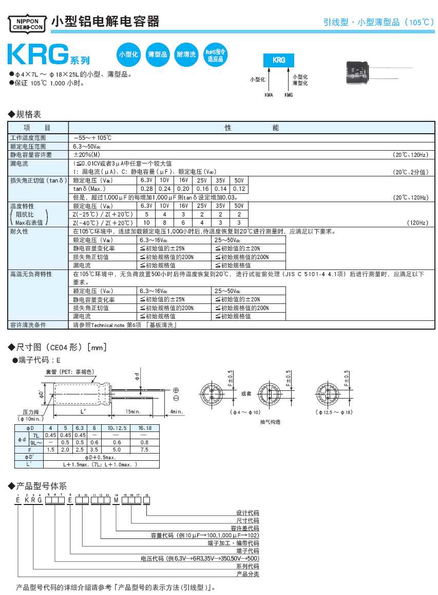 KRG-10uF/16V-品名規格-1