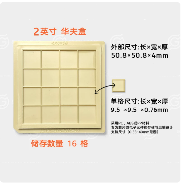 2寸防靜電晶片盤-9.5*9.5-規格說明-1