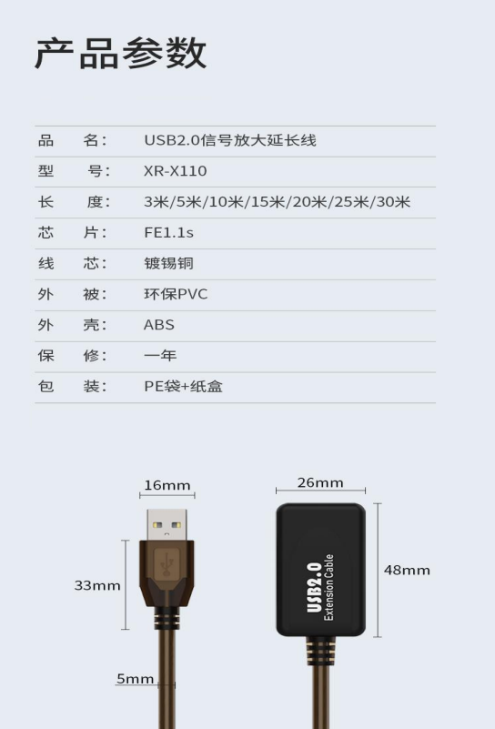 USB2.0-A(M/F)-規格說明-1