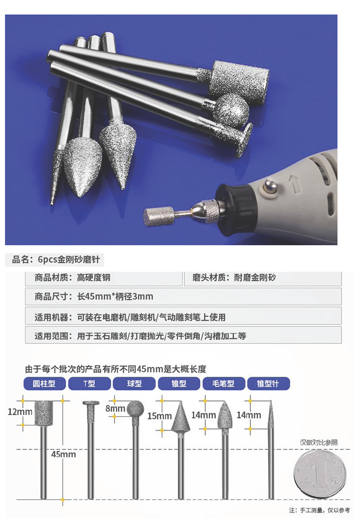 金剛砂磨頭-圓柱型-品名規格-1